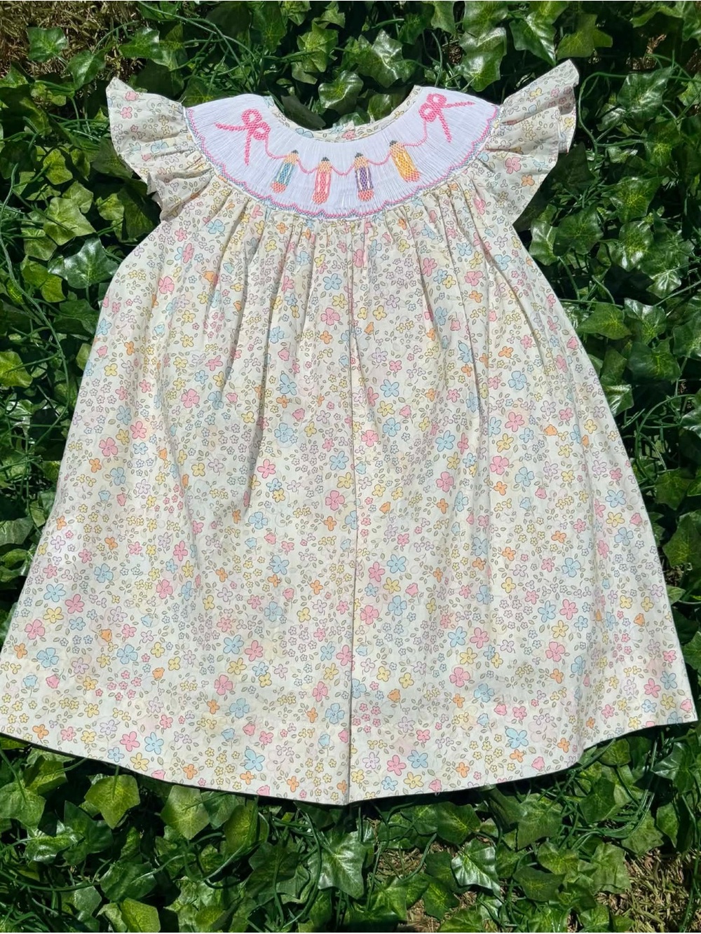 Pastel Pencils Hand Smocked Dress